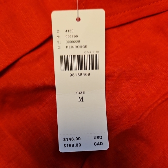 The Bettina Linen Blend Tiered Mini Shirt Dress By Maeve - Picture 6 of 12